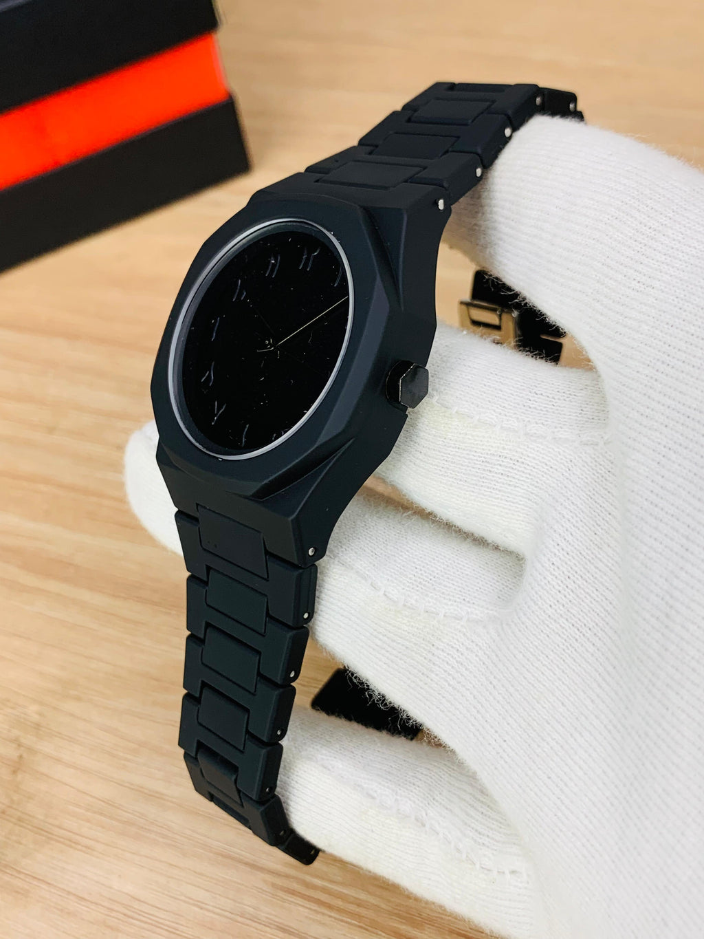 Arabic Dial Black Aura Watch | 45 grams - Fibre Body