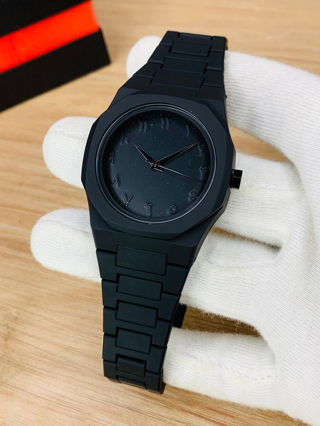 Arabic Dial Black Aura Watch | 45 grams - Fibre Body